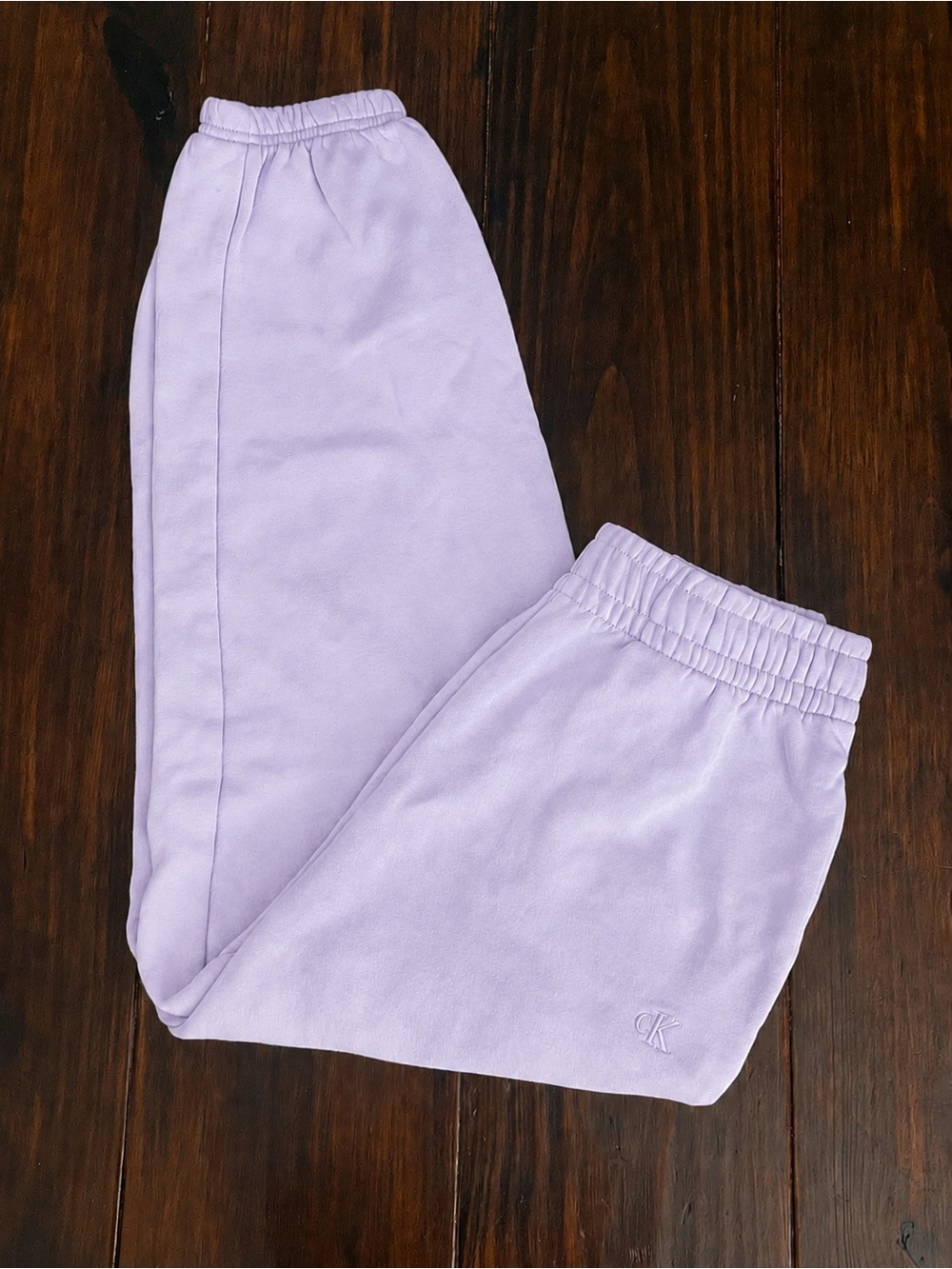 Calvin Klein Womens Small Lilac Sweatpants Joggers CK Logo Fleece Lavender